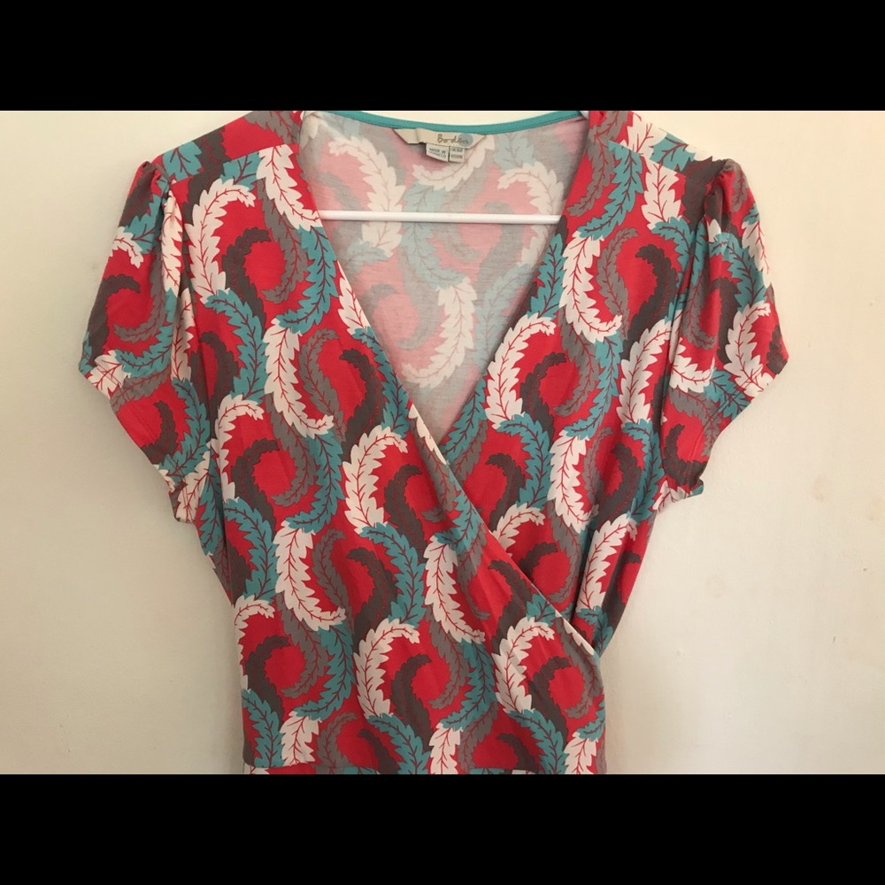 Size 12 boden coral patterned dress